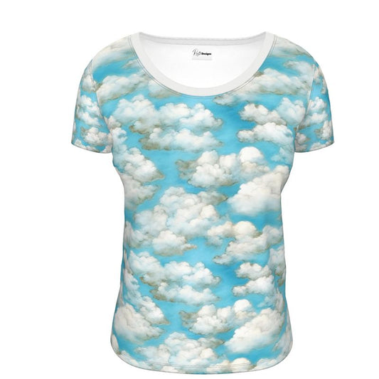 Sky Dreams Cloudscape Ladies Scoop Neck T-Shirt