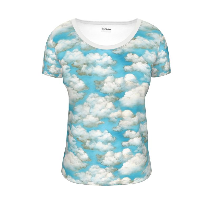 Sky Dreams Cloudscape Ladies Scoop Neck T-Shirt