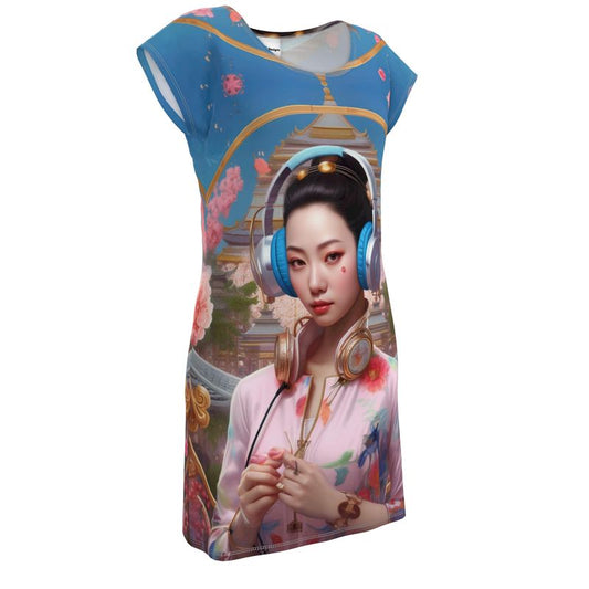 Blossoming Beats Ladies Tunic T Shirt