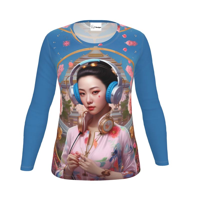 Blossoming Beats Womens Long Sleeve T-Shirt