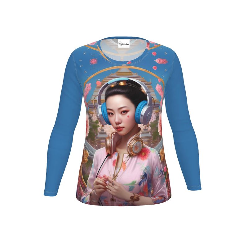 Blossoming Beats Womens Long Sleeve T-Shirt