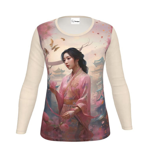 Pink Pagoda Plaza Womens Long Sleeve T-Shirt