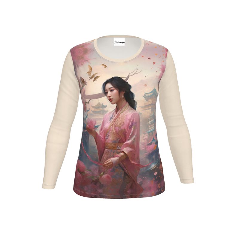 Pink Pagoda Plaza Womens Long Sleeve T-Shirt