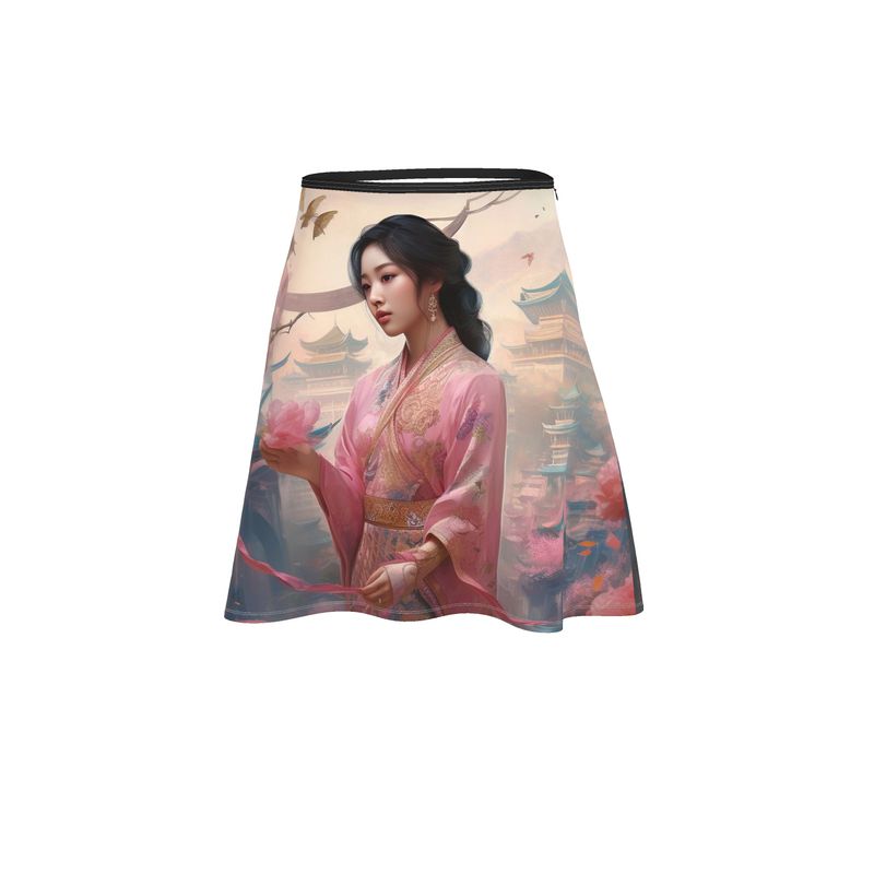 Pink Pagoda Plaza Knee-Length Flared Skirt