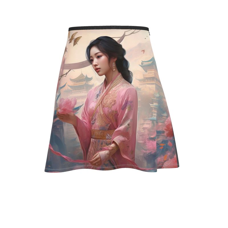 Pink Pagoda Plaza Knee-Length Flared Skirt