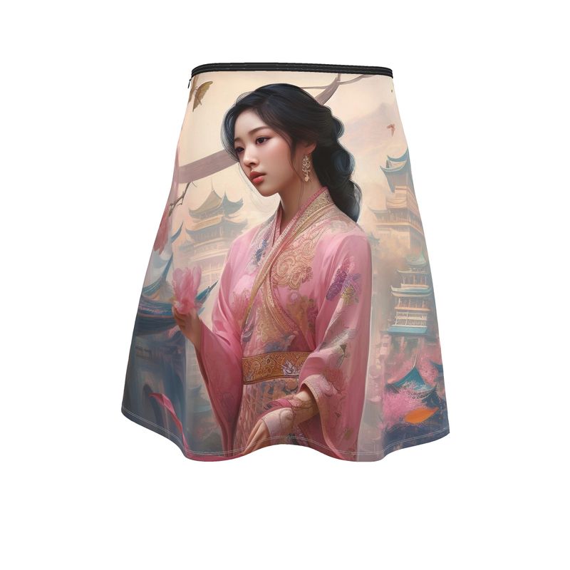 Pink Pagoda Plaza Knee-Length Flared Skirt