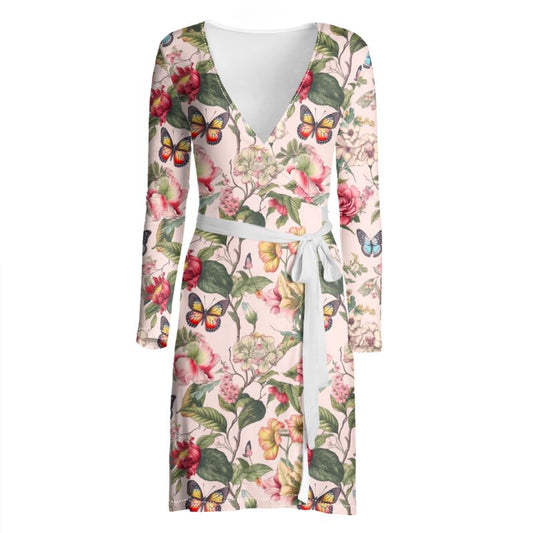 Dusty Rose Garden Wrap Dress