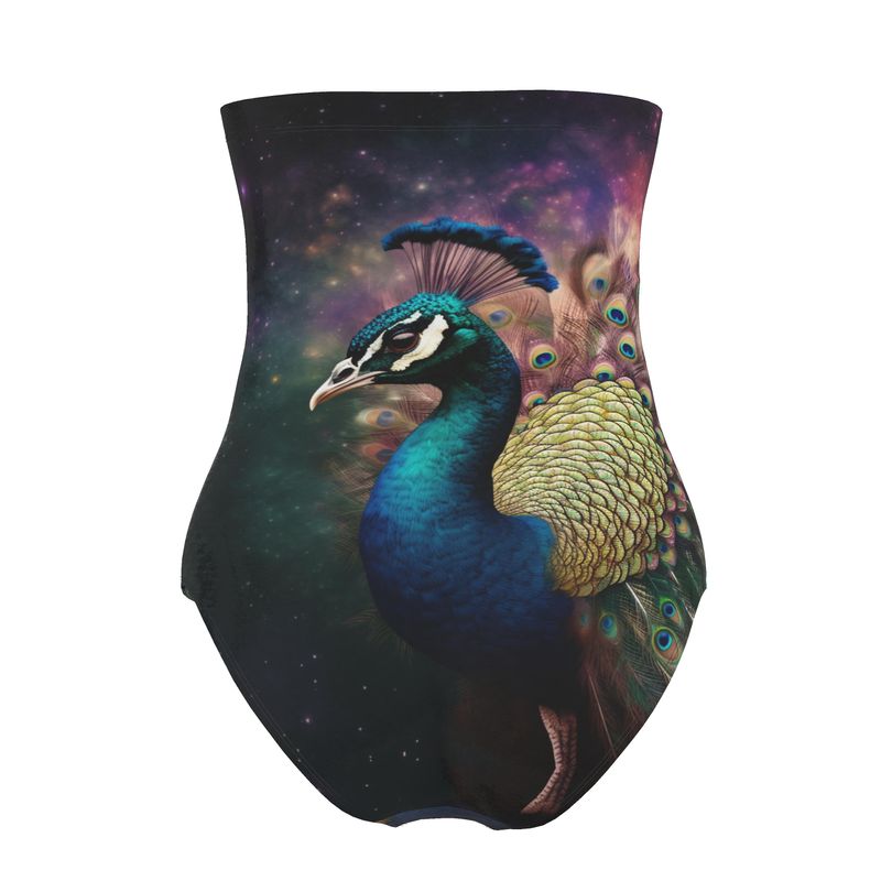 Cosmic Peacock Swimsuit Strapless