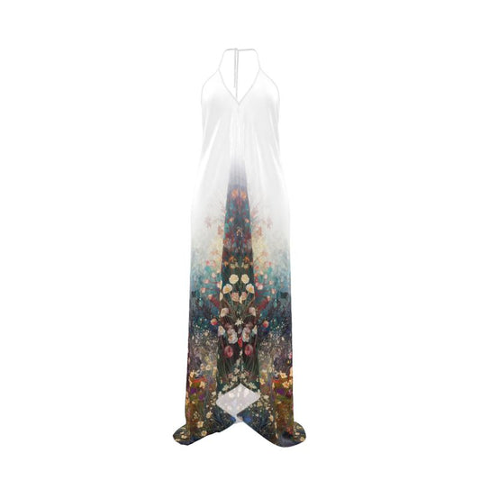 Mosaic Garden Halterneck Backless Dress