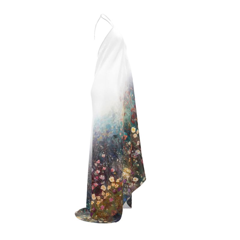 Mosaic Garden Halterneck Backless Dress