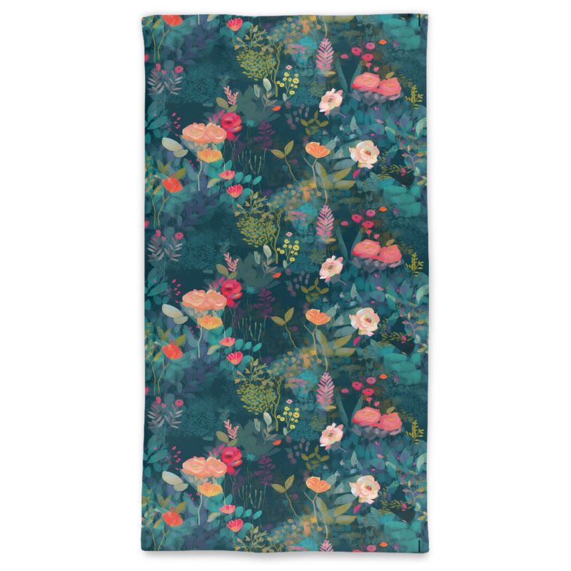 Teal Garden Whimsy Neck Tube Scarf