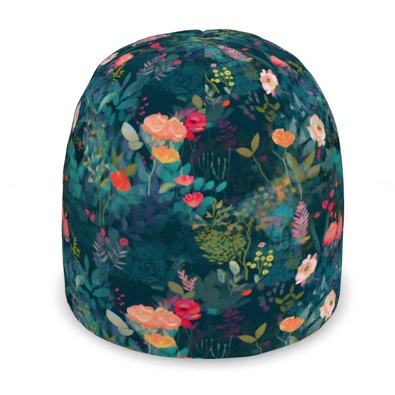Teal Garden Whimsy Beanie Hat