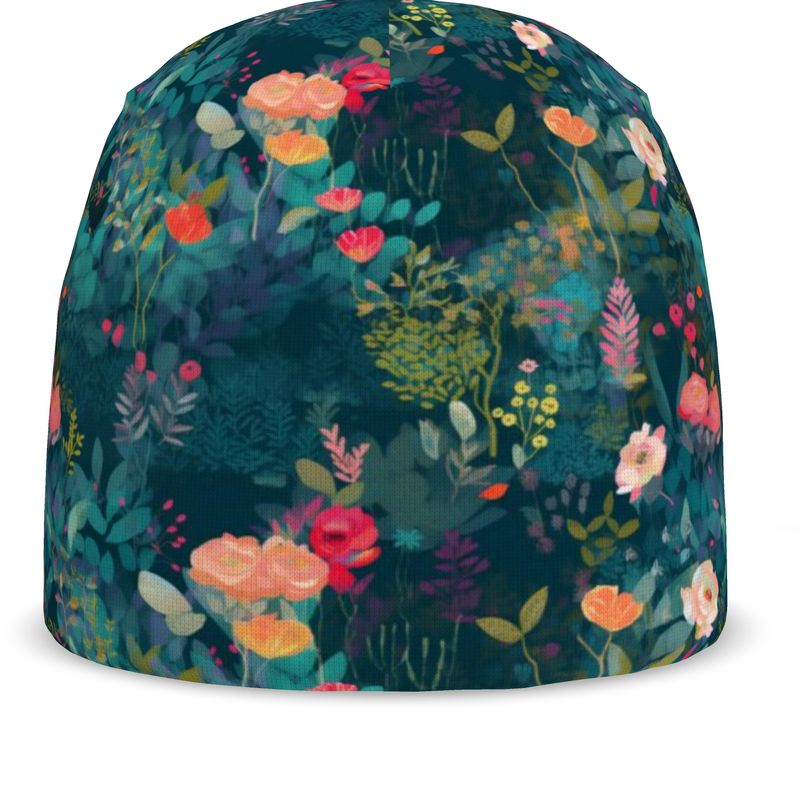 Teal Garden Whimsy Beanie Hat