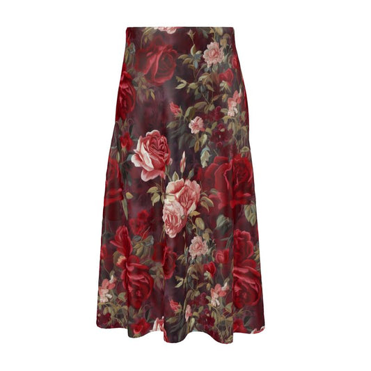 Red Rose Medley Midi Skirt