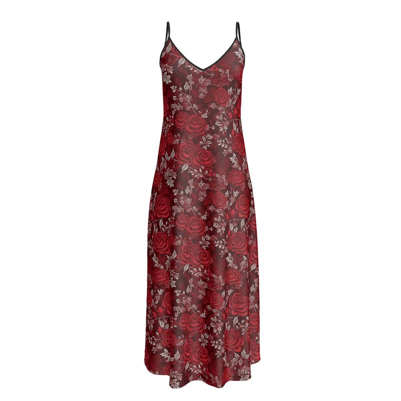 Red Rose Romance Slip Dress