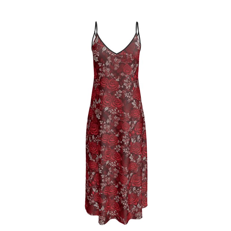 Red Rose Romance Slip Dress