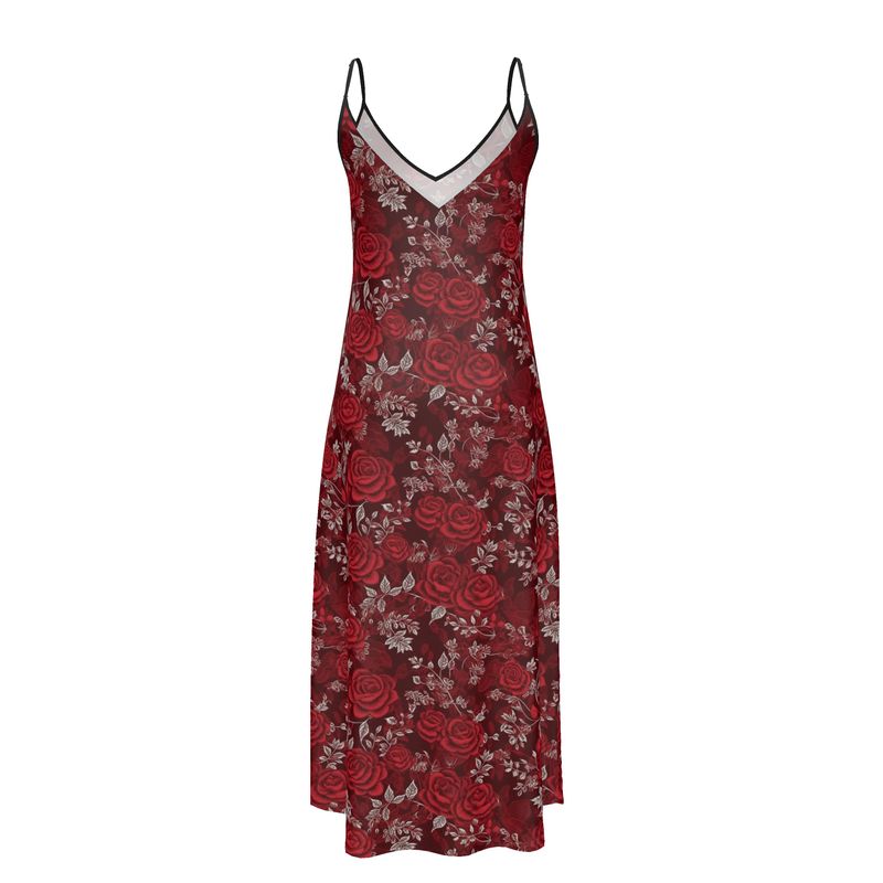 Red Rose Romance Slip Dress