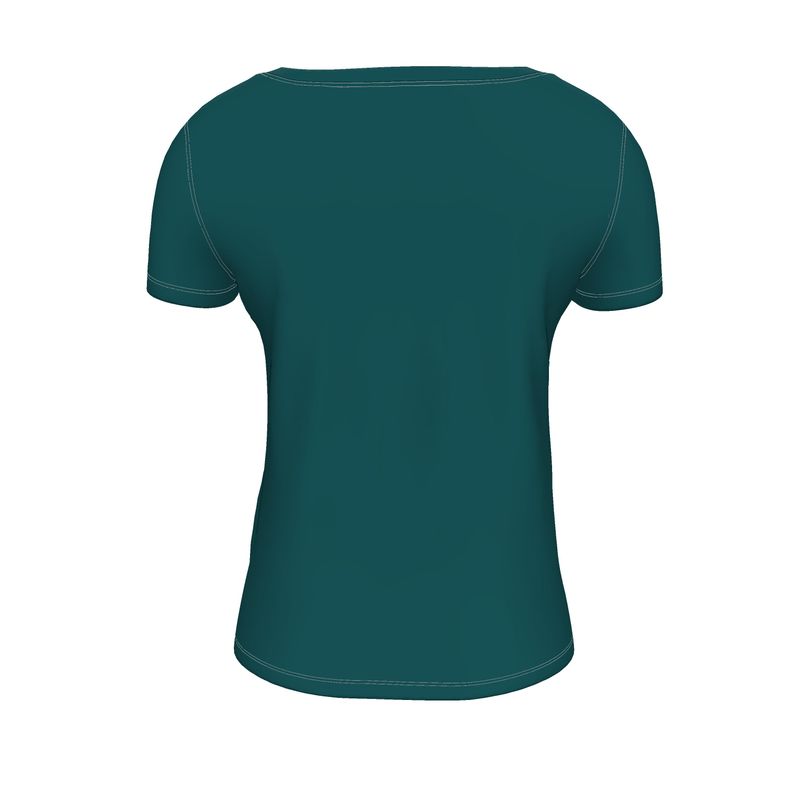 Plain Teal Scoop Neck T-Shirt