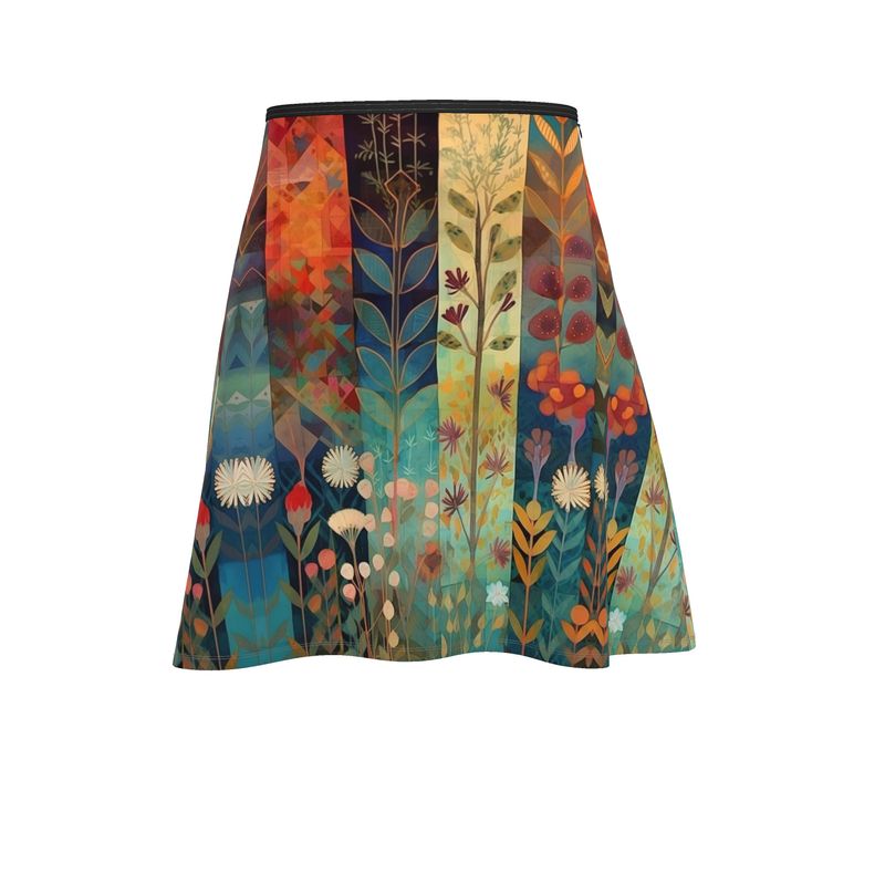 Impressionist Garden Flared Skirt