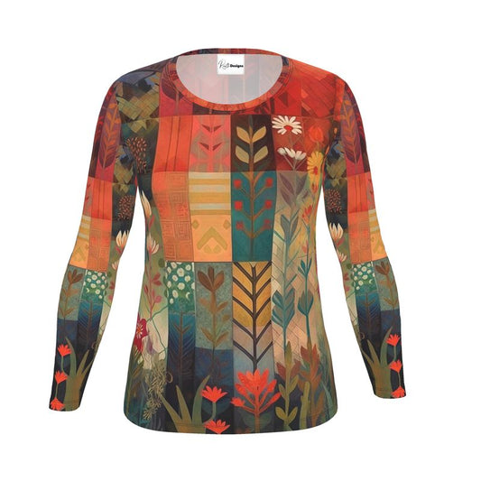 Warm Reds Herbarium Womens Long Sleeve T-Shirt