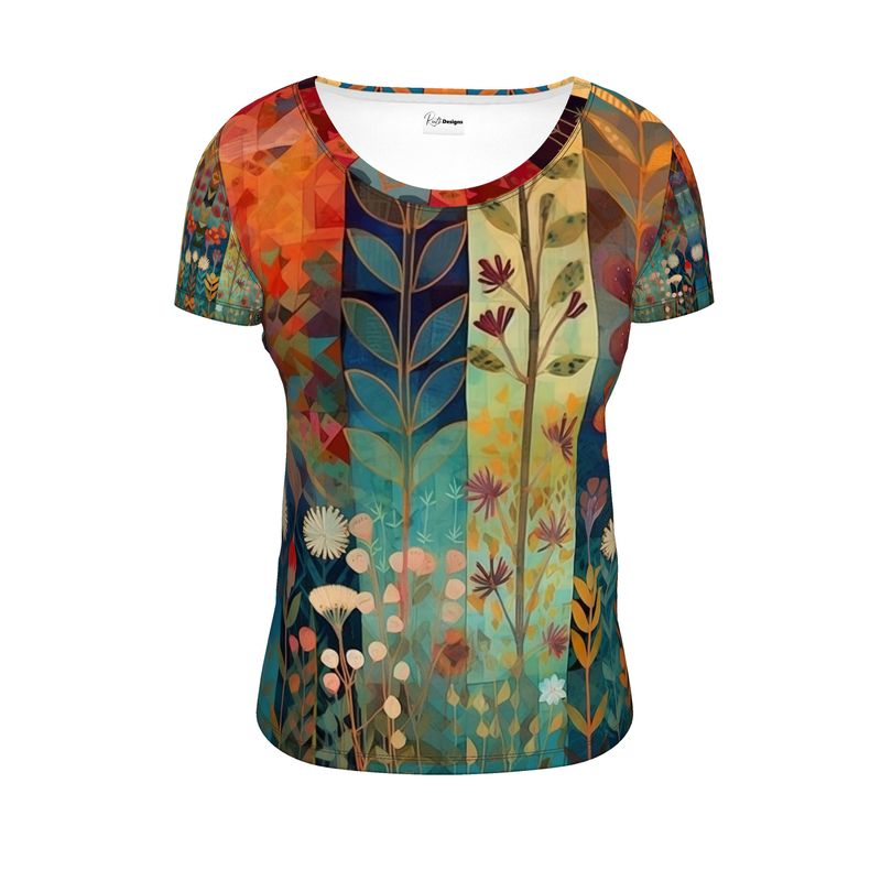 Impressionist Garden Ladies Scoop Neck T-Shirt