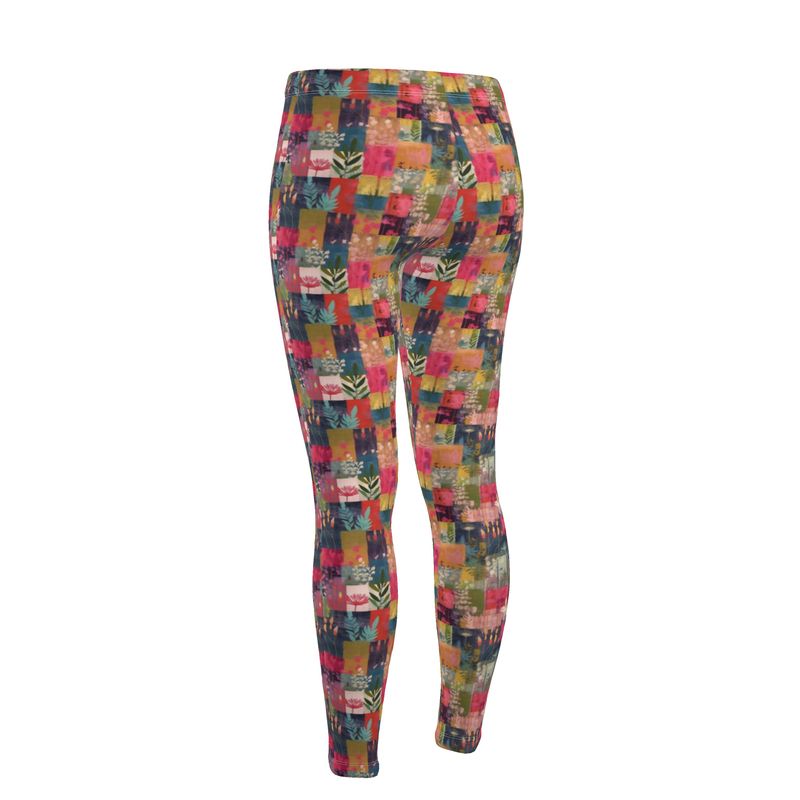 Pink Patchwork High Waisted Leggings