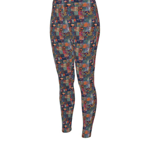 Patchwork Delight Tapestry High Waisted Leggings