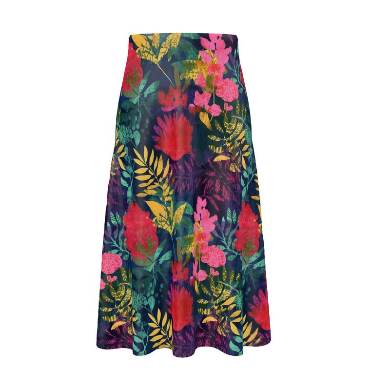 Botanic Gelli Burst Silk Midi Skirt