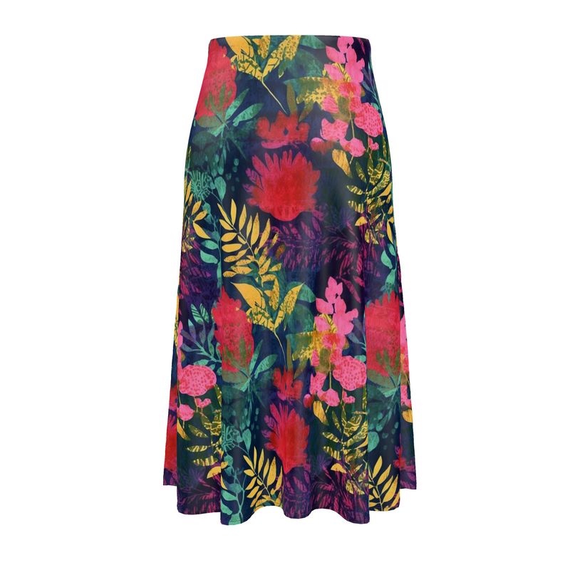 Botanic Gelli Burst Silk Midi Skirt