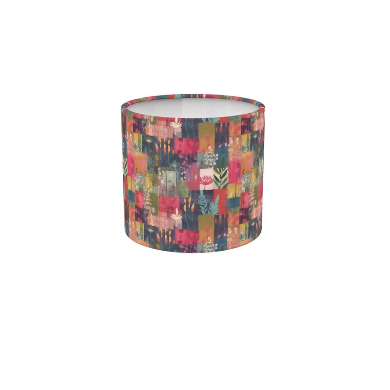 Pink Patchwork Drum Lamp Shade