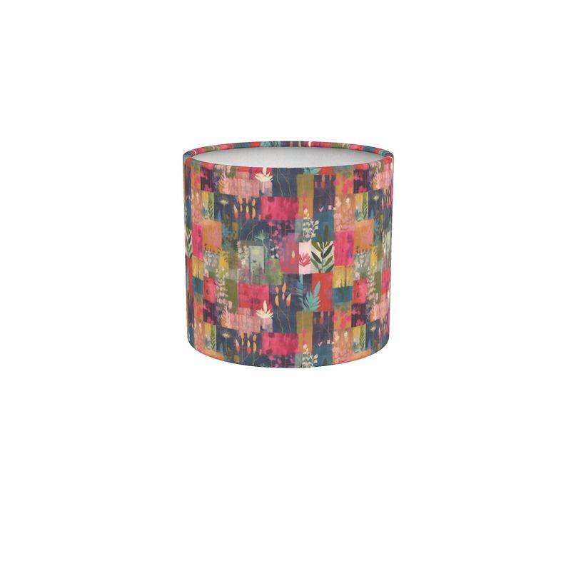 Pink Patchwork Drum Lamp Shade