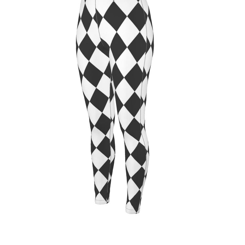 Monochrome Harlequin High Waisted Leggings