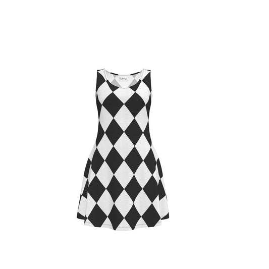 Monochrome Harlequin Skater Dress