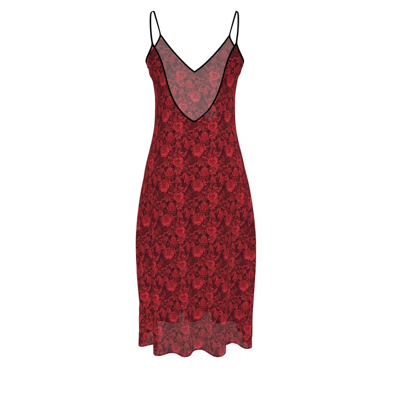 Scarlet Elegance Sleeveless Midi Dress