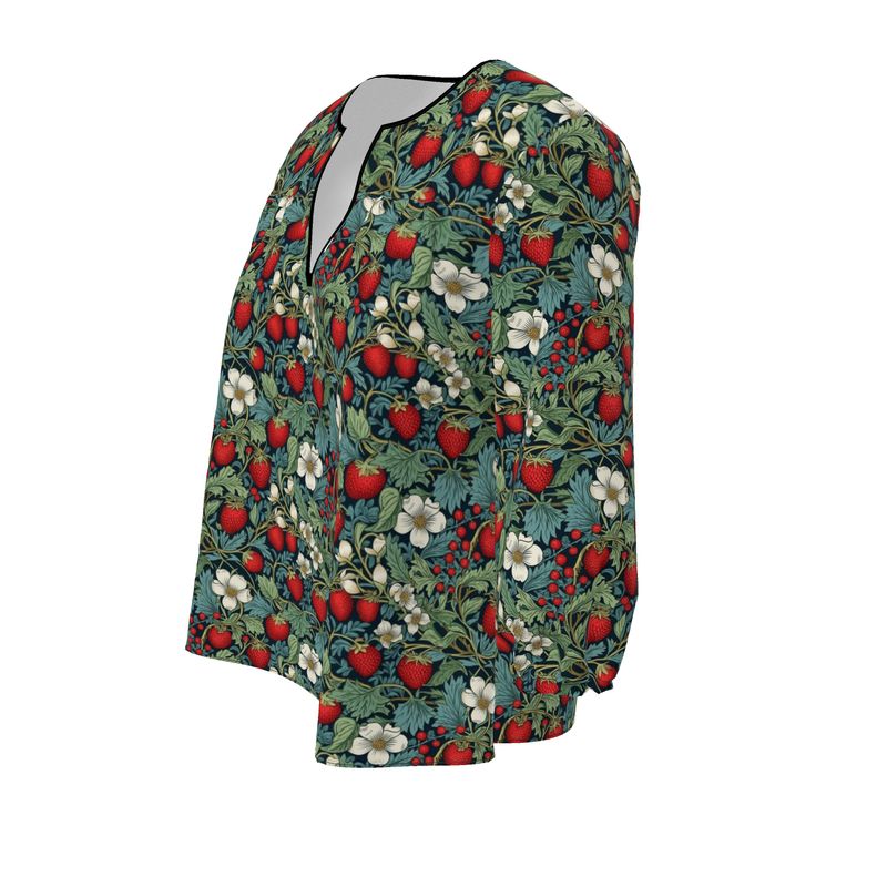 Strawberry Patch Womens Blouse