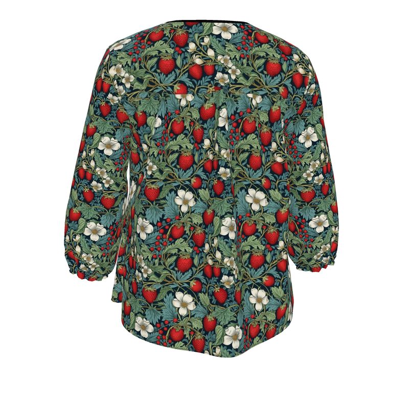 Strawberry Patch Womens Blouse