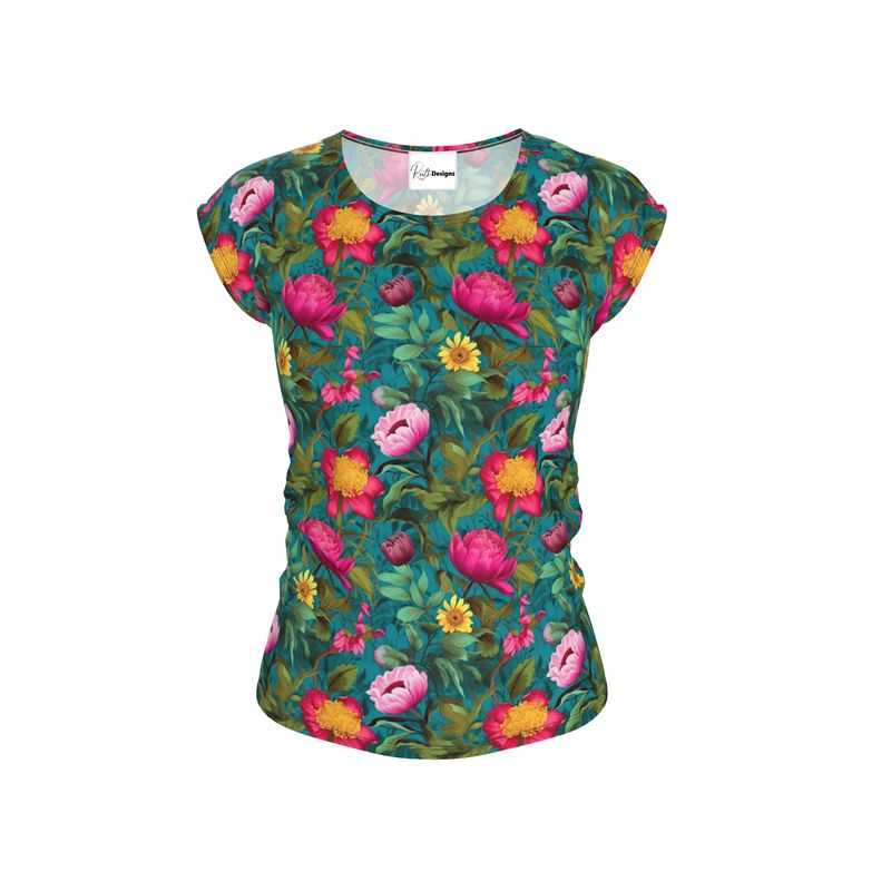 Vibrant Bloomscape Loose Fit T-Shirt