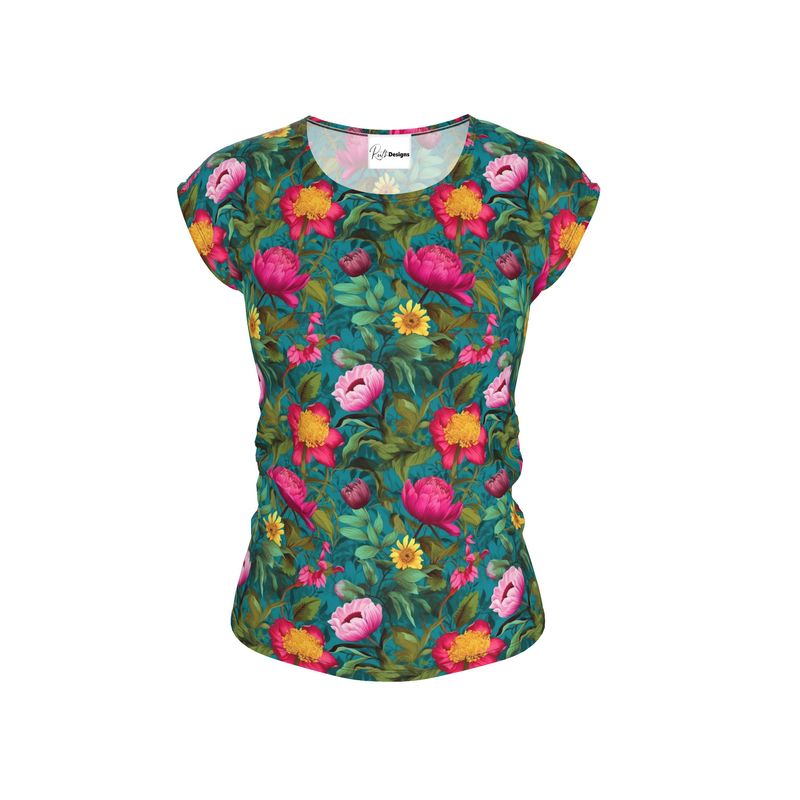 Vibrant Bloomscape Loose Fit T-Shirt