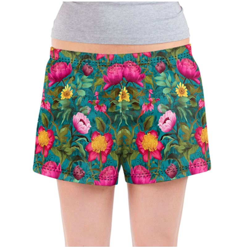 Vibrant Bloomscape Ladies Pyjama Shorts