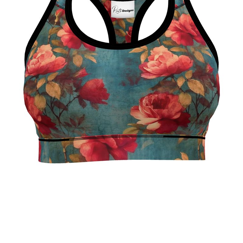 Rose Garden Reverie Sports Bra