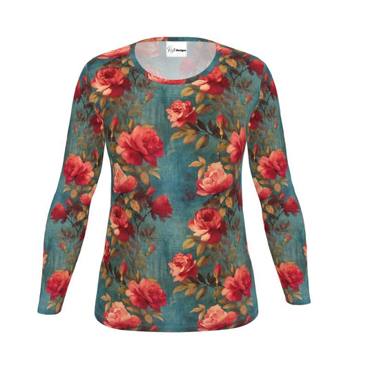 Rose Garden Reverie Womens Long Sleeve T-Shirt