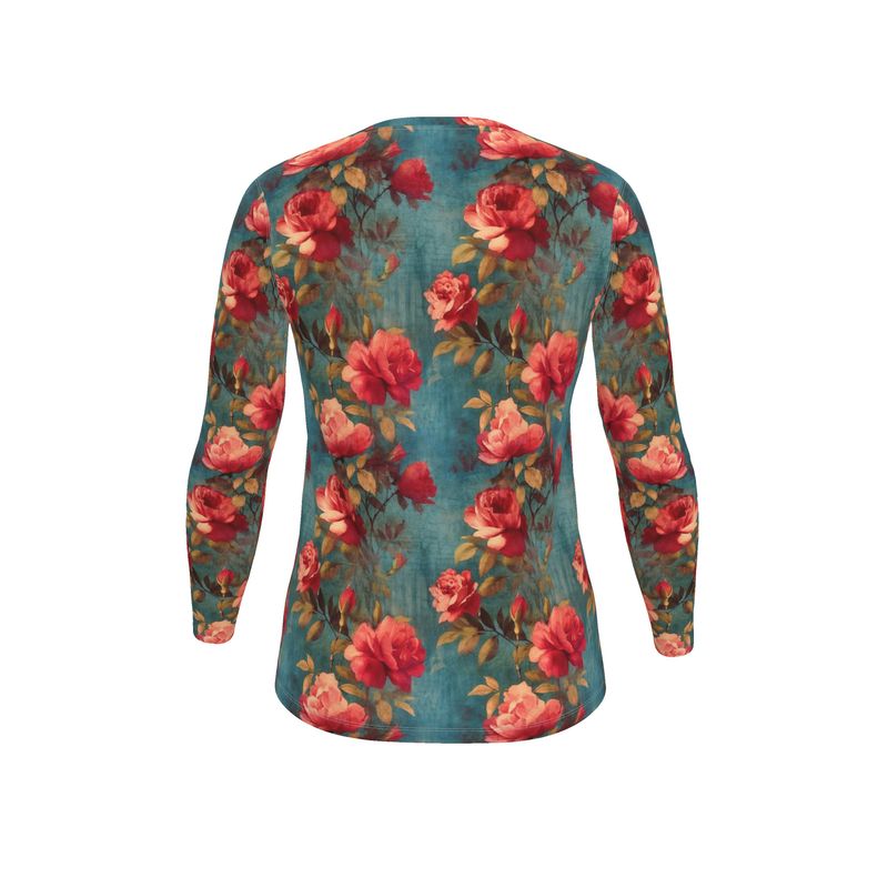 Rose Garden Reverie Womens Long Sleeve T-Shirt