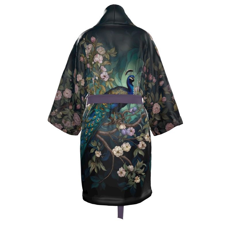 Serene Peacock Blossoms Kimono