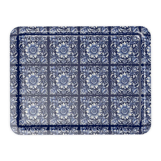 Azure Medallion Tile Pattern Trays