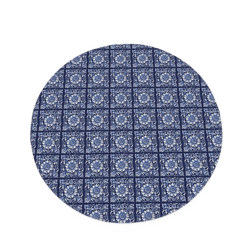 Azure Medallion Tile Pattern Tablecloth