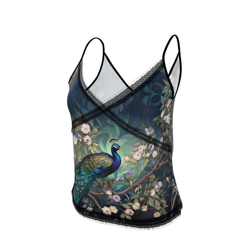 Serene Peacock Blossoms Camisole Top