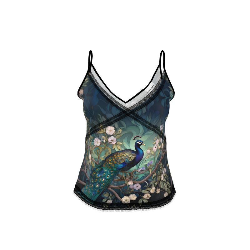 Serene Peacock Blossoms Camisole Top