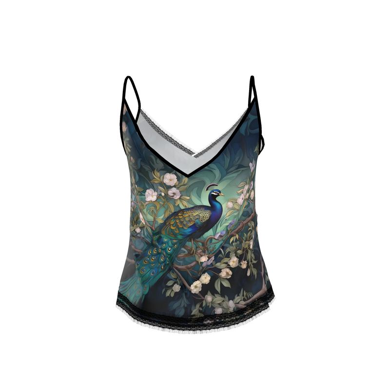 Serene Peacock Blossoms Camisole Top