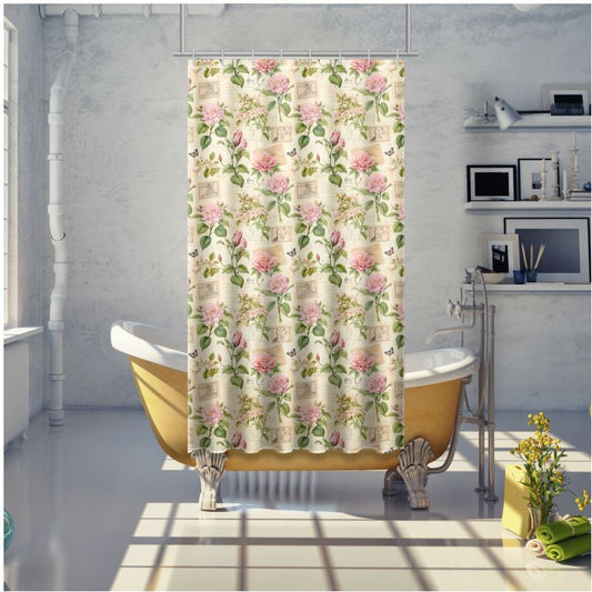 Love Letters Ephemera Shower Curtain