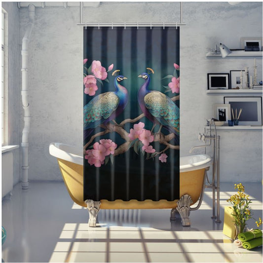 Peacock Tryst Shower Curtain